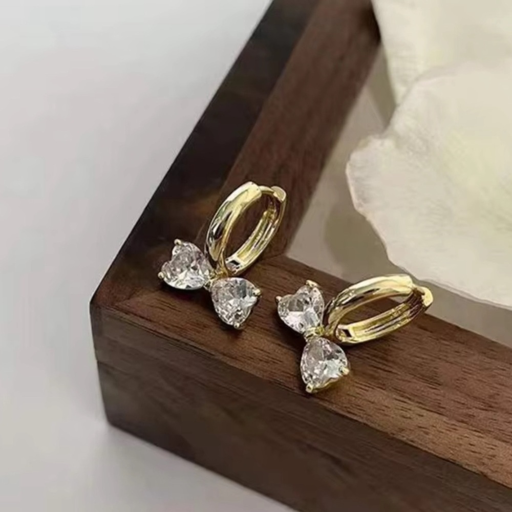 Gold Bow Hoop Earrings